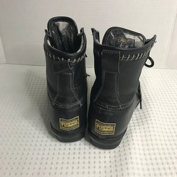 PENDLETON UNISEX INSULATED LEATHER RUBBER DUCK BOOT SIZE 6 [WOMENS SIZE 8] - Picture 4 of 10